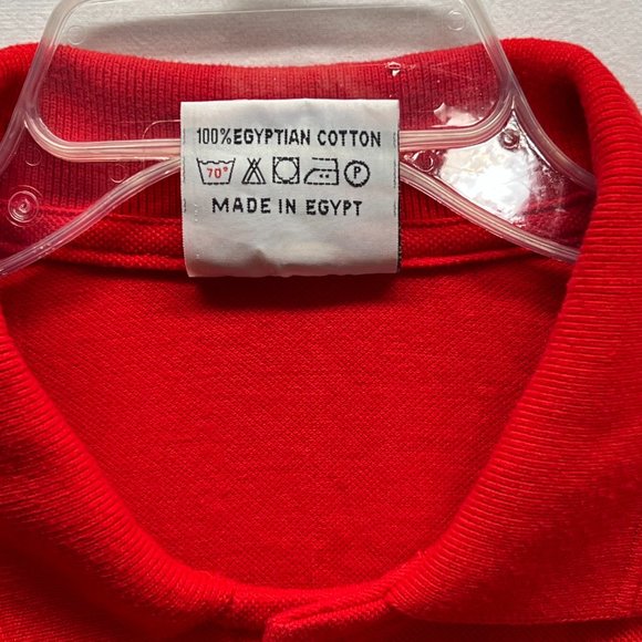 Carla Craft Polo Shirt Men's XXL Red 100% Egyptian Cotton Hieroglyph Embroidery - Picture 5 of 10